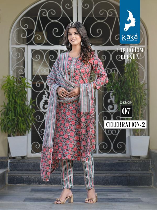 Kaya Celebration 2 Cotton Kurti Bottom With Dupatta Collection